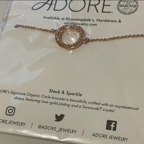 NWT ADORE SIGNATURE ORGANIC CIRCLE Swarovski BRACELET - Picture 3 of 3